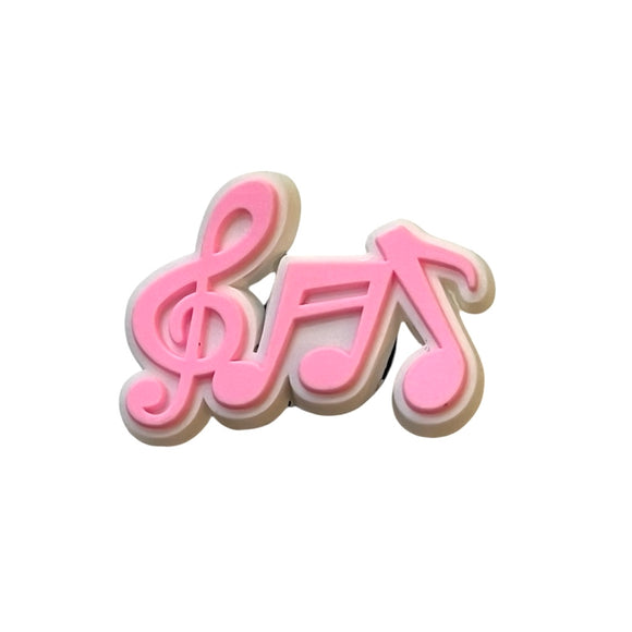 Pink Music Notes Shoe Charm