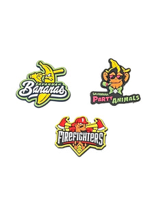 Banana Ball Baseball Team Shoe Charms Savannah Bananas Firefighters Party Animals