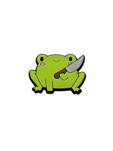 Frog with Knife Shoe Charm