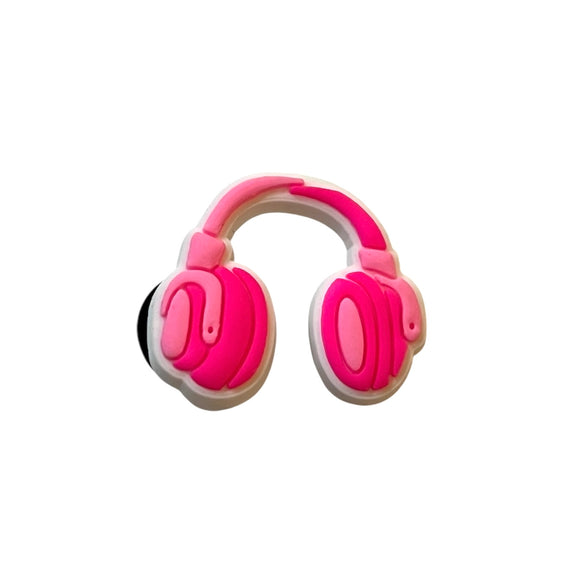 Pink Headphone Shoe Charm