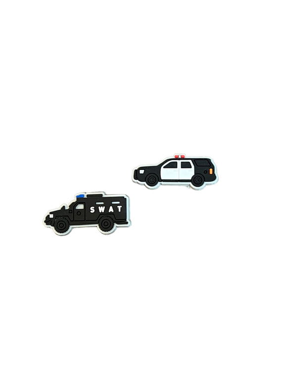 SWAT and Police SUV shoe charm set