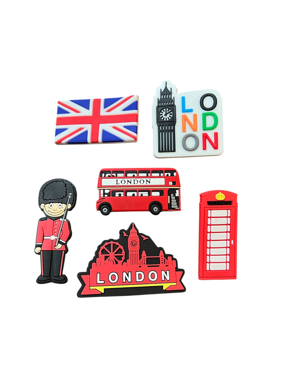 London Theme Large Shoe Charm Set