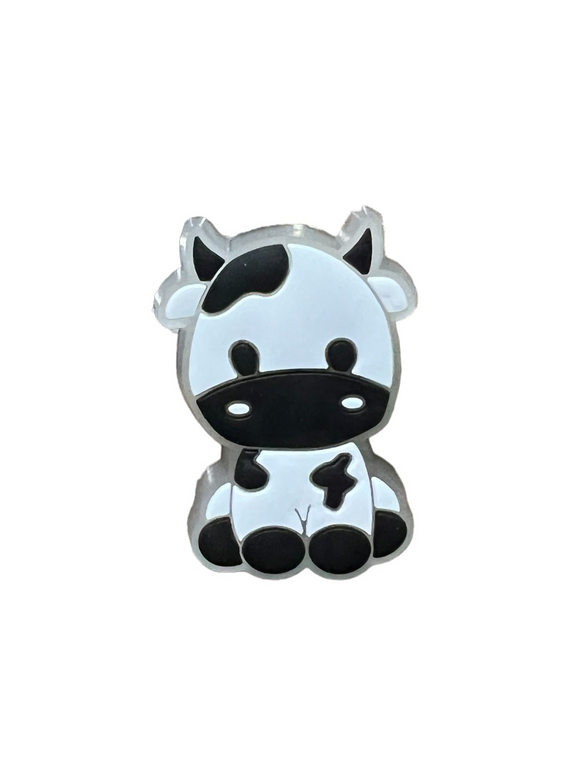 Black and White Cow LED Blinking Shoe Charm