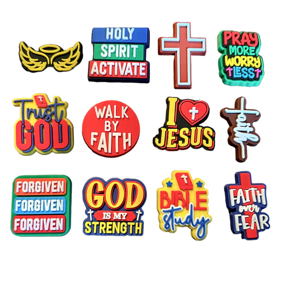 Faith Religious Christian Shoe Charm Set