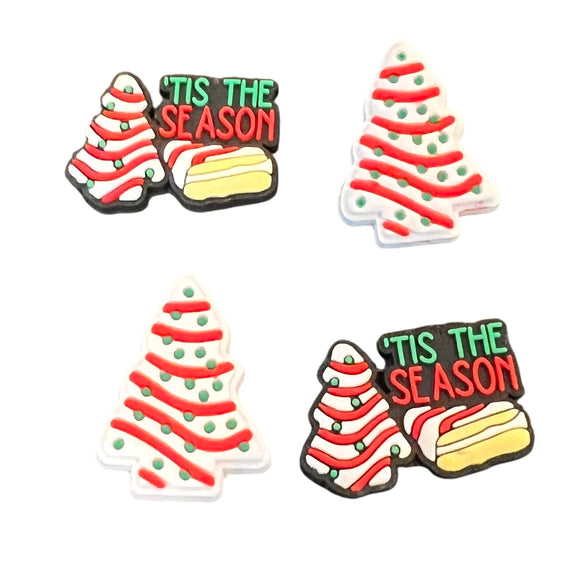 Christmas tree snack cakes shoe charm set