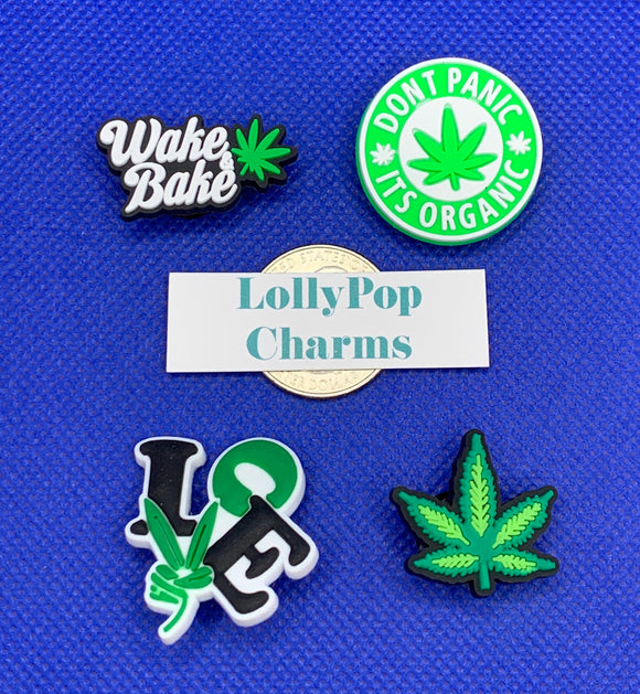 4 pc Weed Cannabis Pot Charm Set
