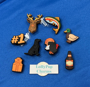 Hunting Fishing Dad Beer Theme Shoe Charm Set
