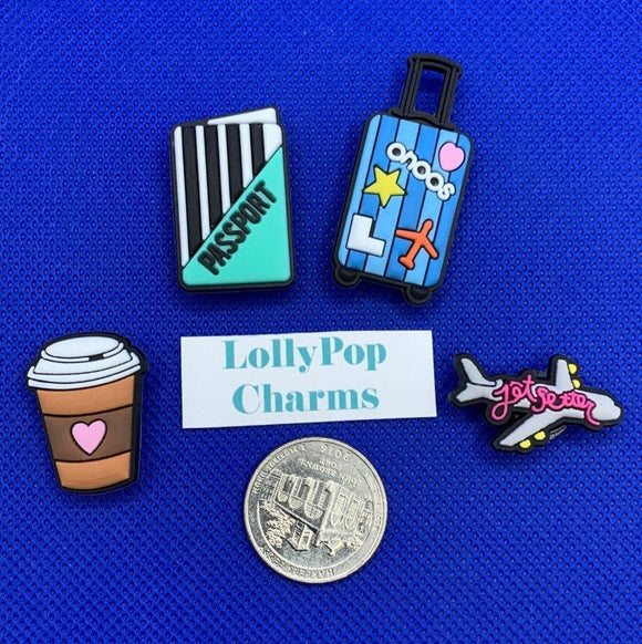 Travel Theme Charm Set Pilot Flight Attendant