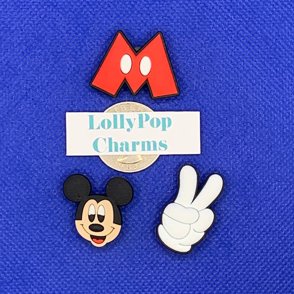 3 piece set of Mickey Peace Charms