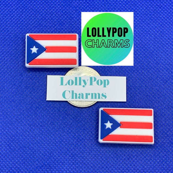 Puerto Rico Flag Charm Set