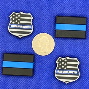 Blue Lives Matter Police Thin Blue Line Charm Set