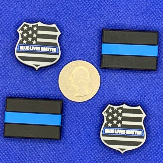 Blue Lives Matter Police Thin Blue Line Charm Set
