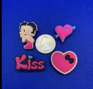 Betty KISS Heart Valentines Charm Set