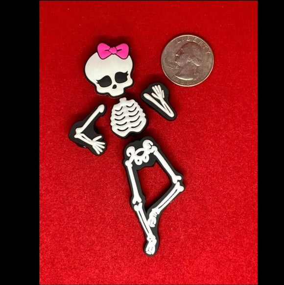 5 PC Girl Skeleton Halloween Charm SET