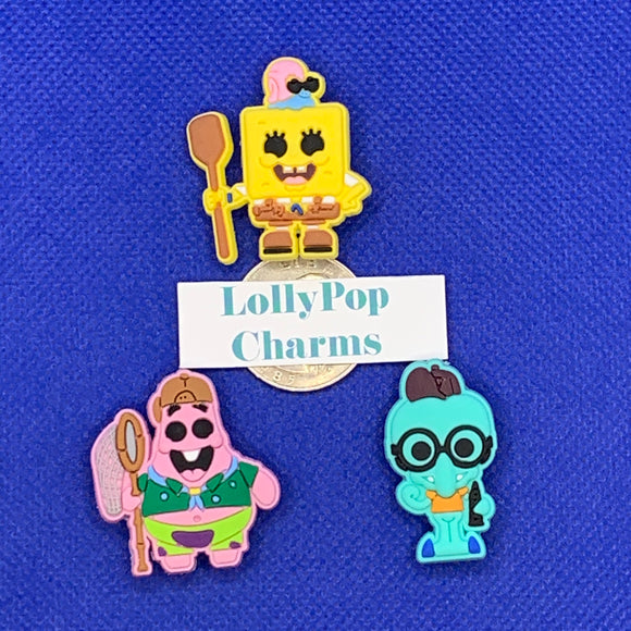 3 piece set of Spongebob charms
