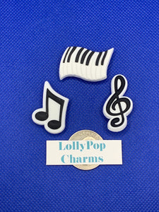 3 pc music keyboard piano theme Charm Set