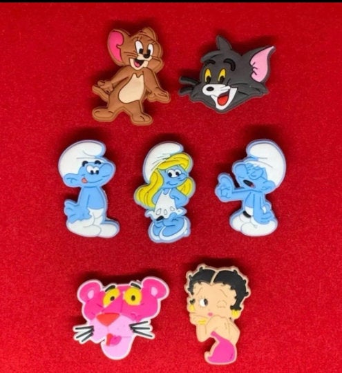 Retro Cartoon smurf, tom & Jerry Charm Set