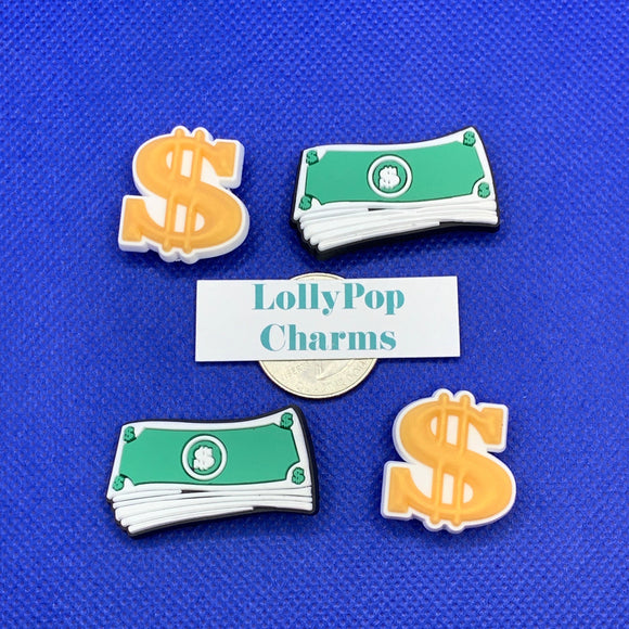 Money Dollar Gold Theme Charm Set