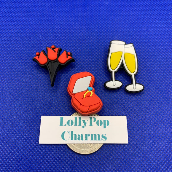 3 pc Bride Engagement wedding  Charm set