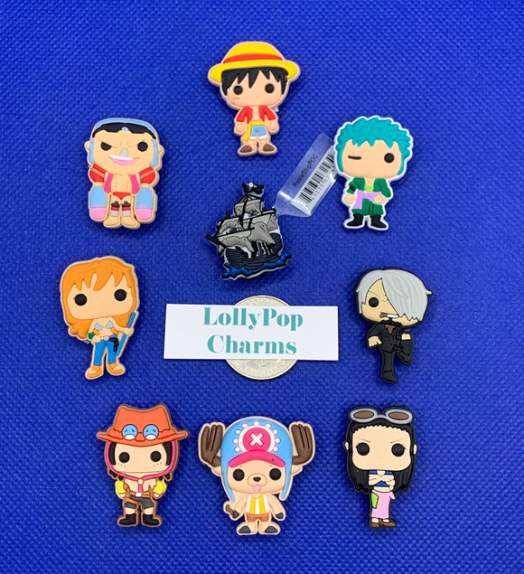 Anime One Piece Pirates charm set