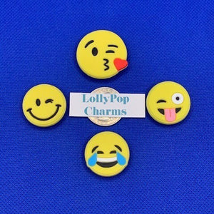 4 pc Emoji Smiley Face Charm Set