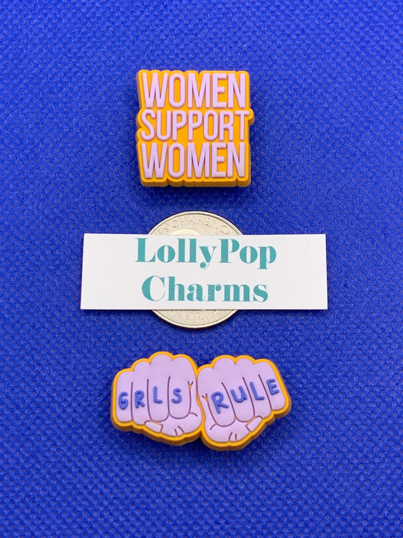 Girls Rule Women Support Women  Charm Set