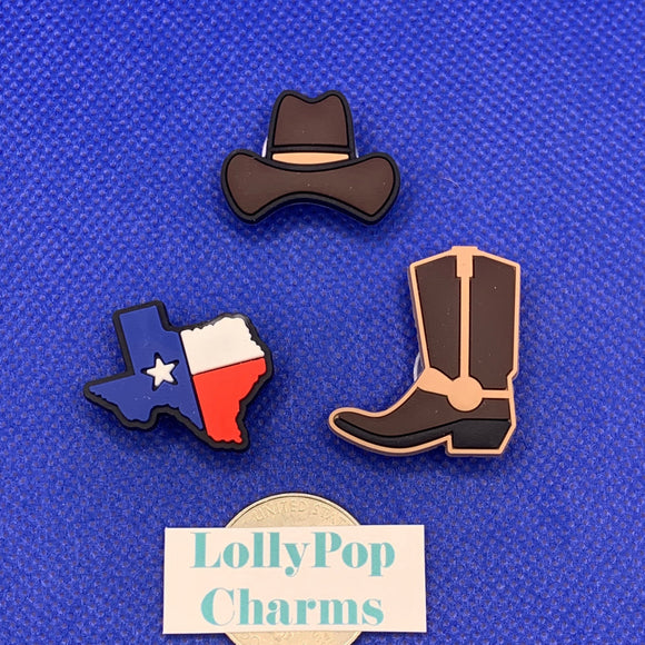 Texas Boot and Hat Charm Set