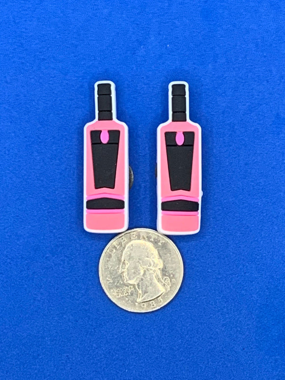 Pink Vodka Bottle Wine Bottle  Charm Set