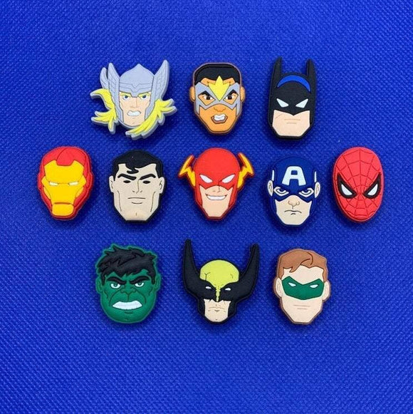 Super Hero Heads  Charm Set