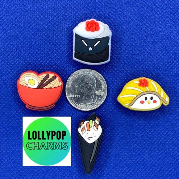 Sushi Noodles Egg Food  Charm Set