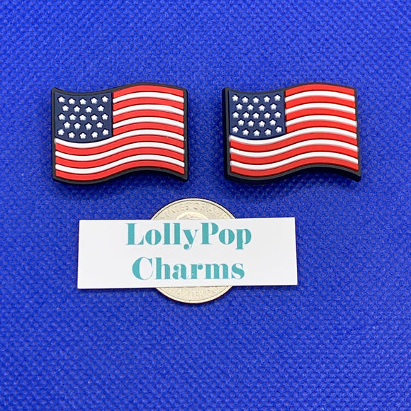 American Flag Patriotic  Charm Set