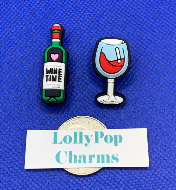 Wine Time Alcohol  Charm Set