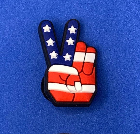 Peace Red white and blue Flag Charm