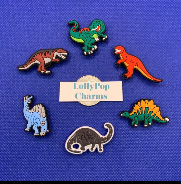 6pc Dinosaur  Charm Set