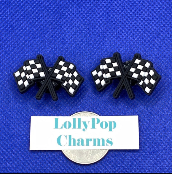 Checkered Flags Racing Flags  Charm Set