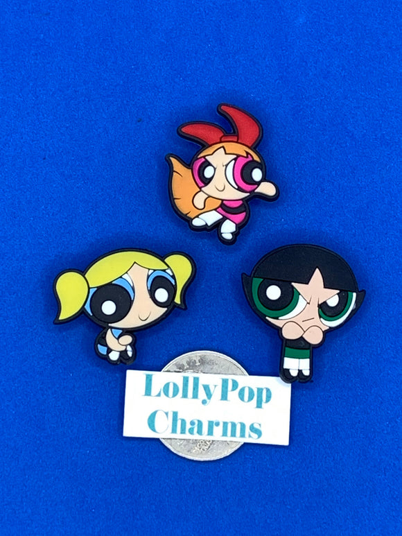 3 pc Powerpuff Girls Charm Set