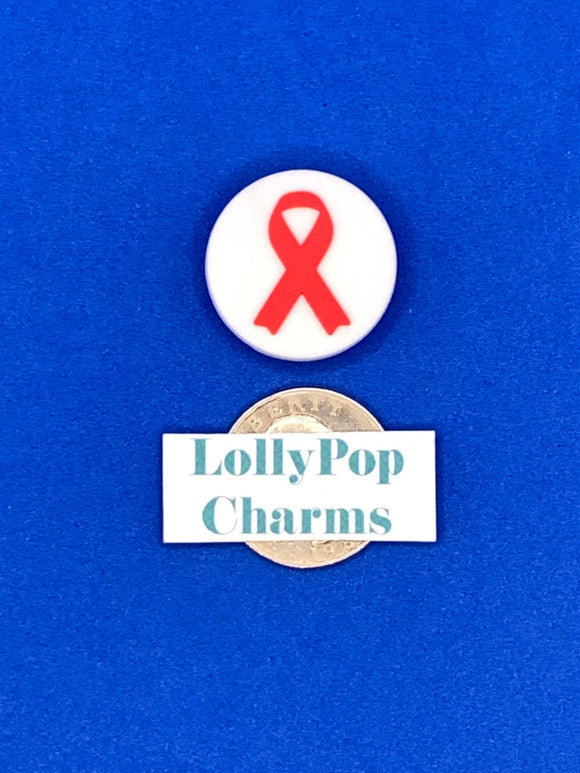 Red Awareness Ribbon Charm