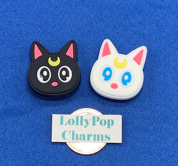 Sailor Moon Black and White Cat Charm Set
