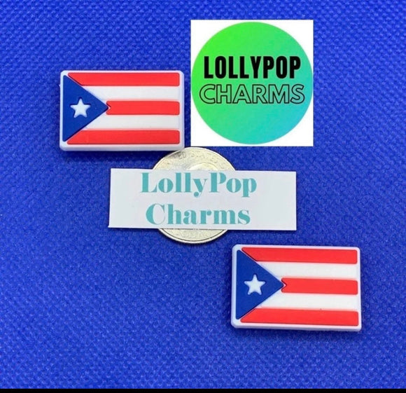 Puerto Rico Flag Charm Set