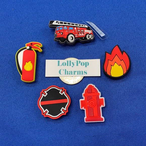 Fireman Fire Fighter Thin Red Line Charm Set