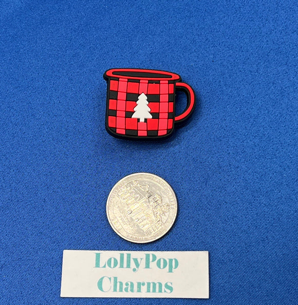 Christmas Holiday Plaid Cup Charm