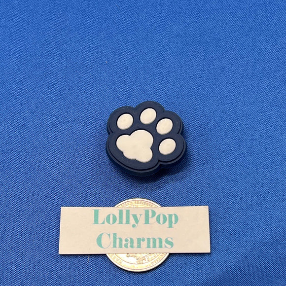 Dark Blue Cat Kitten Paw  Charm