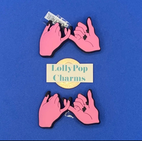 2 pc BFF Best Friend Pinky Swear Charm Set