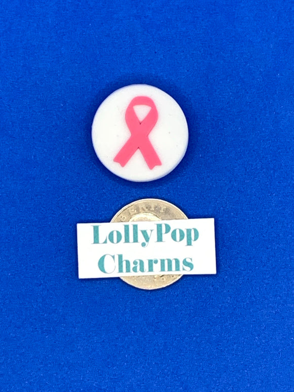 Pink Awareness Ribbon Charm