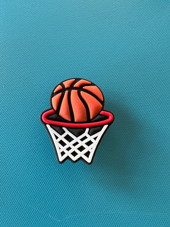 Basketball and hoop Charm