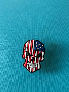 Skull Red white and blue Charm