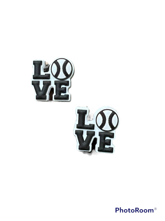 Baseball Love Shoe Charm Set