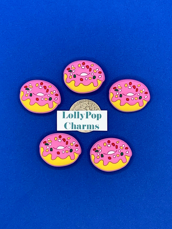 Pink Sprinkle Donut Charms