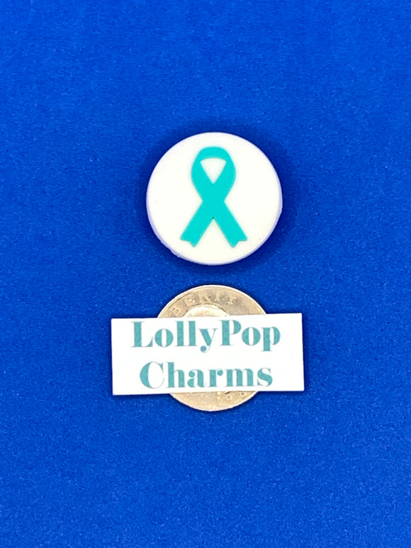 Teal Awareness Ribbon Charm