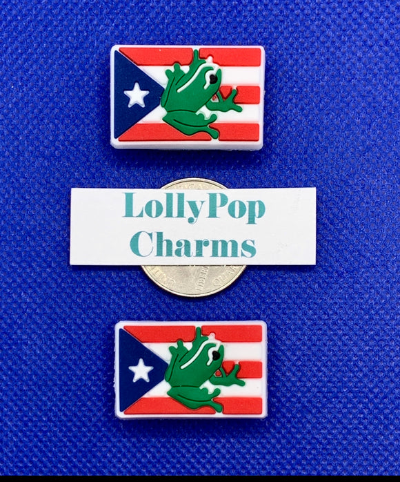 Puerto Rico Flag Charm Set